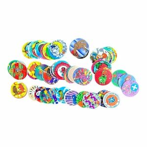 VTG ’90s Assorted Pogs Milk Caps Mixed Lot – 96 Pogs